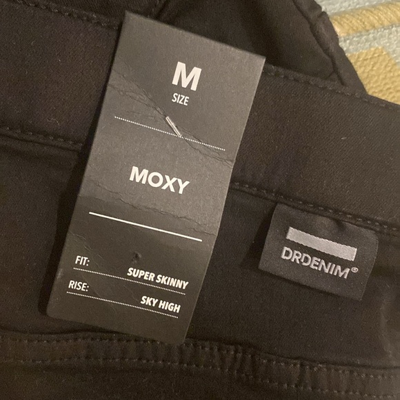 NWT, Dr. Denim super-skinny, sky-high black ripped jeans in “Moxy”, size M. - Picture 3 of 3